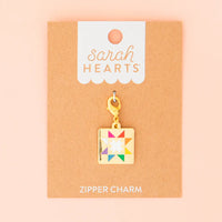 Sarah Hearts - Zipper Charm - Quilt Star