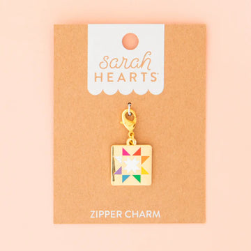 Sarah Hearts - Zipper Charm - Quilt Star