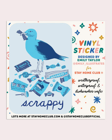 Stay Home Club - Vinyl Sticker - Scrappy Seagull 