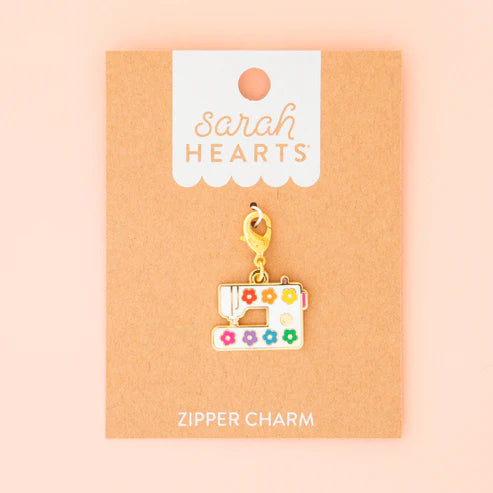 Sarah Hearts - Zipper Charm - Sewing Machine