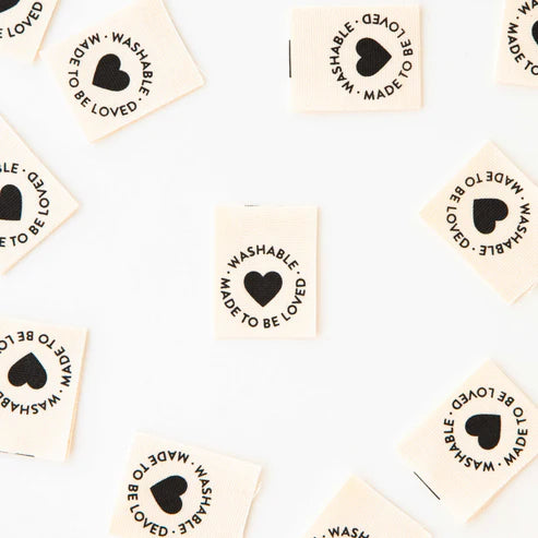 Sarah Hearts - Sewing Labels - Washable - Organic