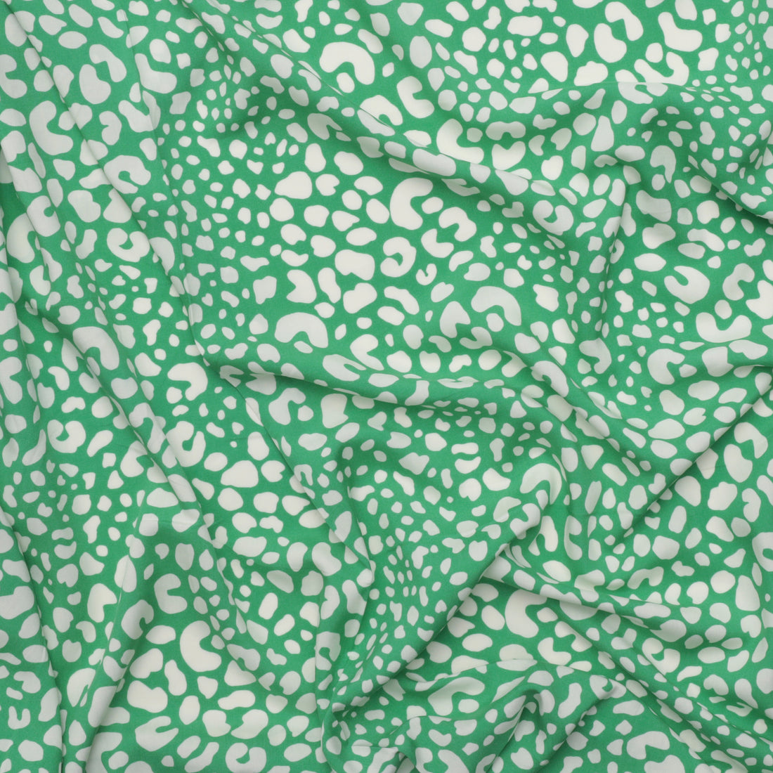 Rayon - Poplin Print - Abstract Animal - Green