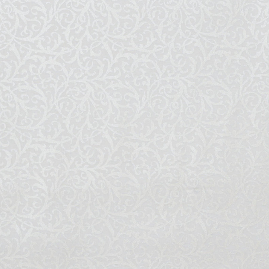 Cotton - Pearl Essence - Intertwined Scroll - Ultra White