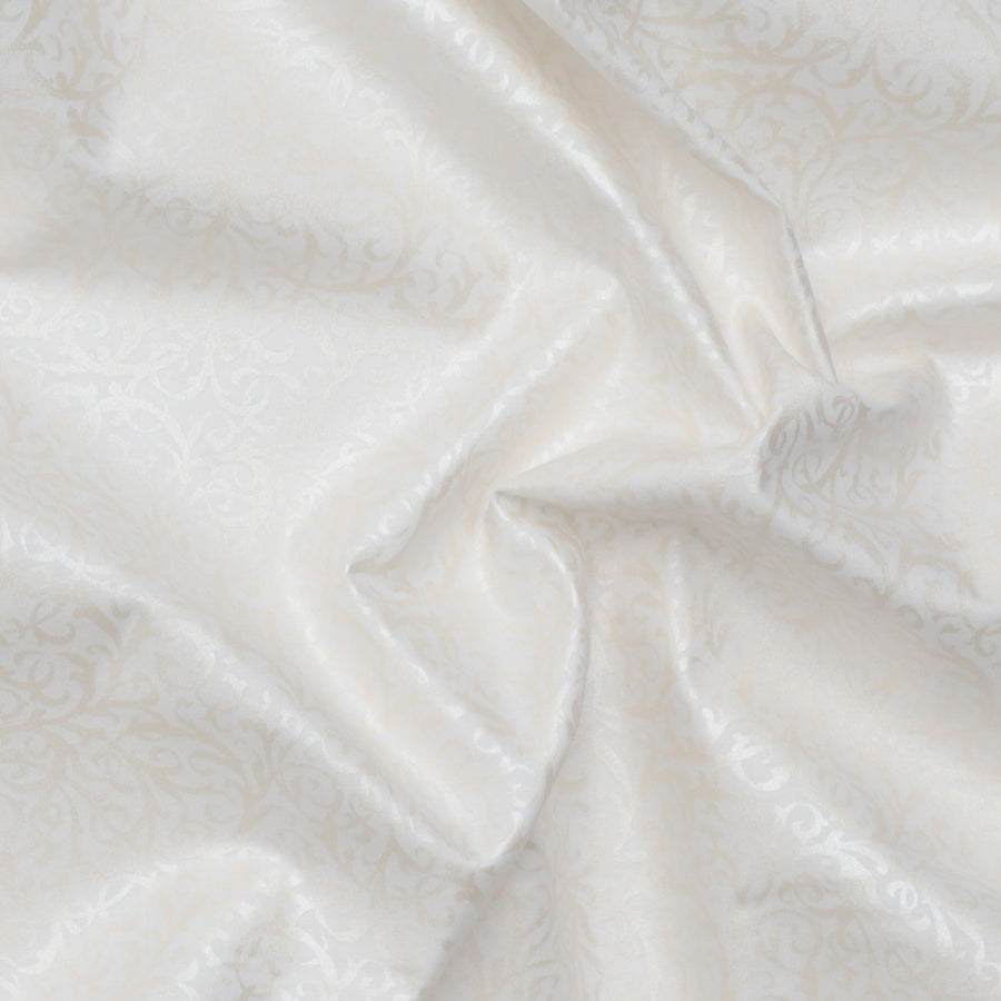 Cotton - Pearl Essence - Intertwined Scroll - Ultra White