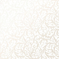 Cotton - Pearl Essence - Intertwined Scroll - Ultra White