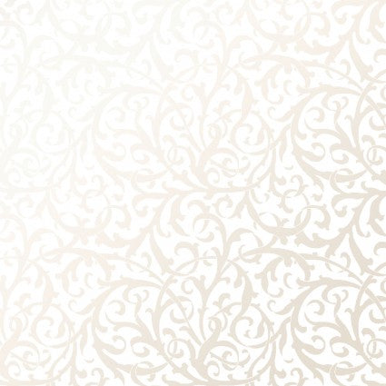 Cotton - Pearl Essence - Intertwined Scroll - Ultra White