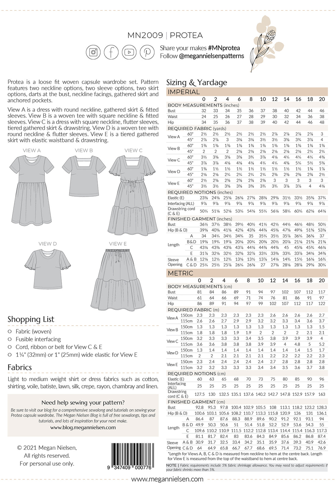 Megan Nielsen - Protea Capsule Wardrobe